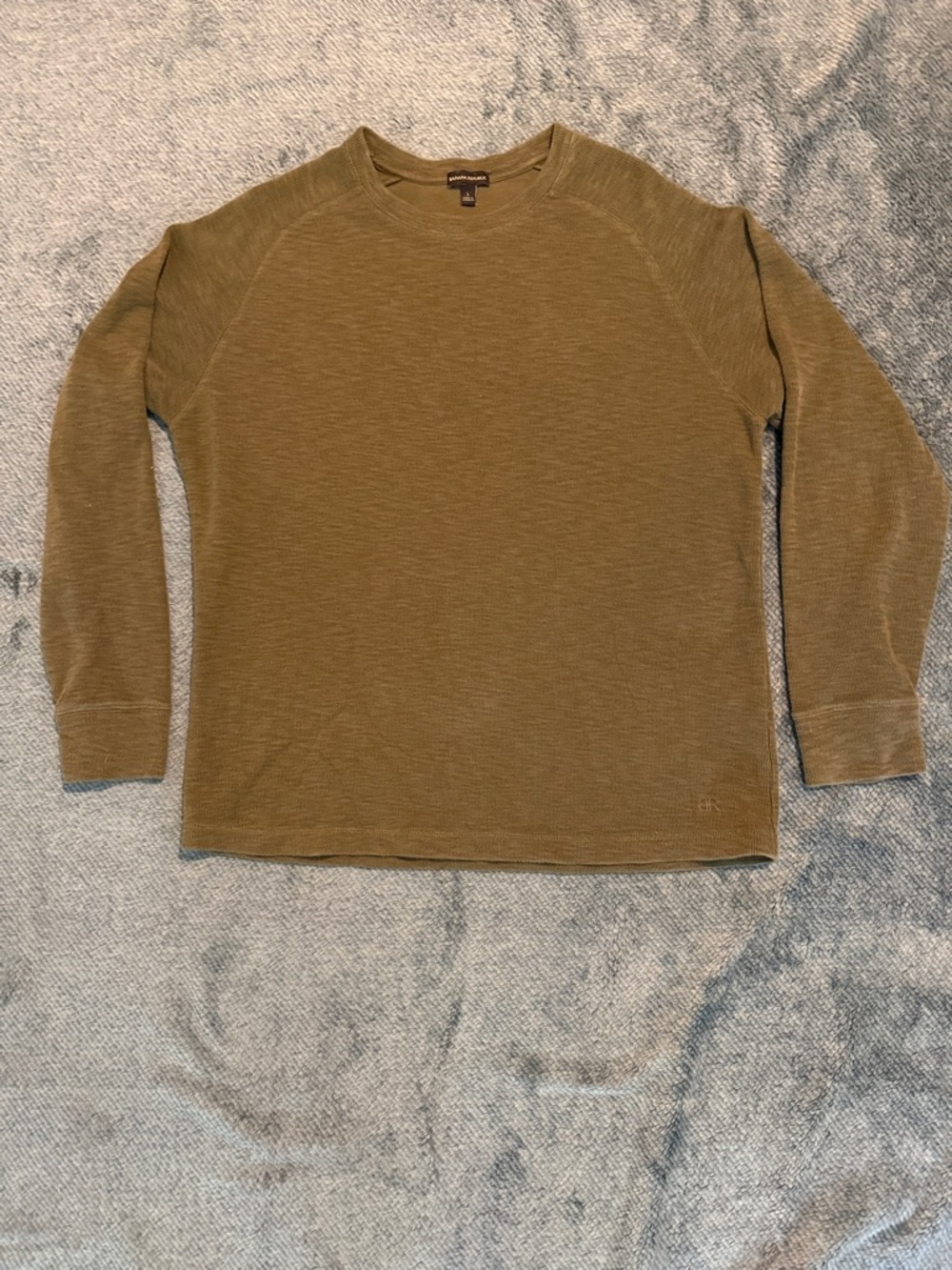 Banana Republic Men’s Olive Green Long Sleeve Thermal Layer/Sweater Size Large